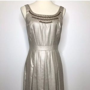 Antonio Melani Gold Pleated Dress 0